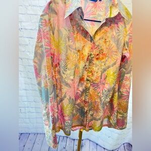 Georg Roth Women's Floral/Paisley Button Up w/Long Sleeves Size M